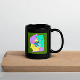 A Man Playing Guitar Black Glossy Mug - Beyond T-shirts